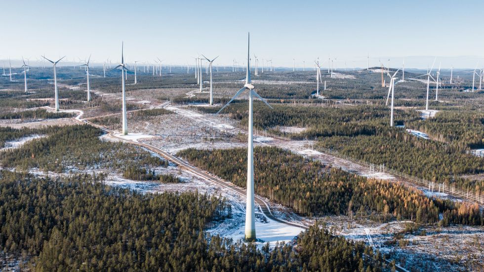 Bilden är från Markbygden 1101 – Europas största vindkraftspark som ligger utanför Piteå. 