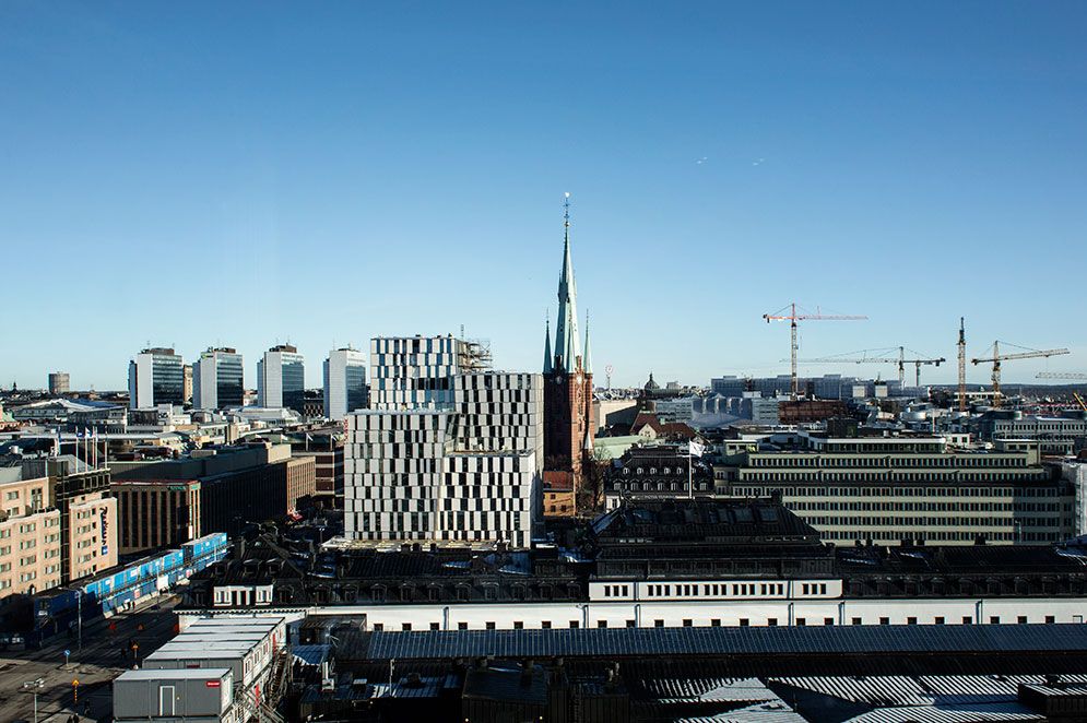 En vy över centrala Stockholm, från februari 2016.