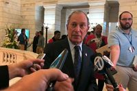 Michael Bloomberg i samband med att han i förra veckan anmälde sig till Demokraternas primärval i Arkansas.