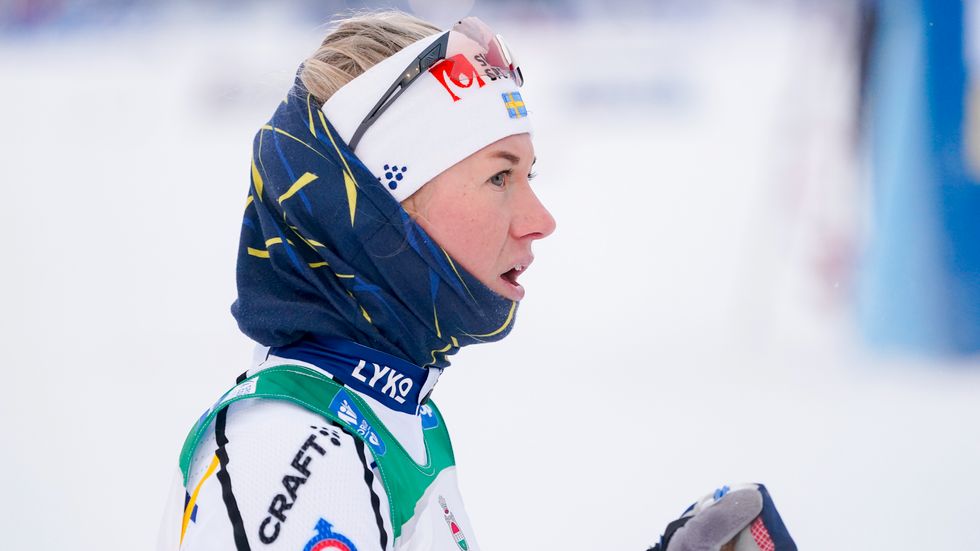 Maja Dahlqvist efter målgång i Ruka.