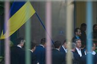 USA:s utrikesminister Antony Blinken på besök i ett barnsjukhus i Kiev.