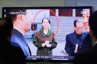 Kim Yo Jong, 27 år gammal och dotter till den gamle diktatorn Kim Jong Il syns i en nyhetssändning.