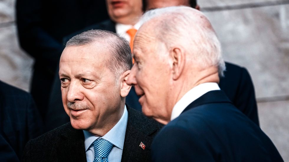 Recep Erdogan och Joe Biden.