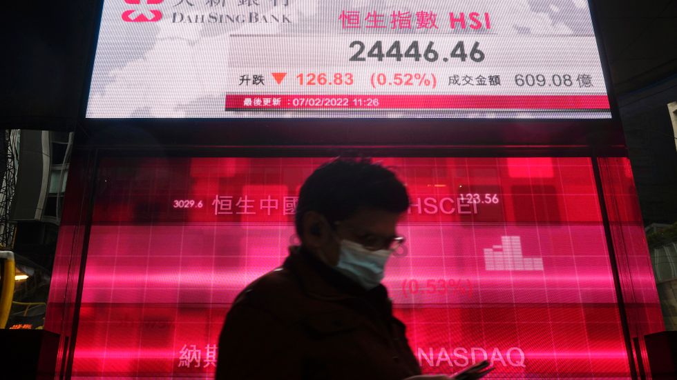 Hongkongbörsen backar under fredagens handel. Arkivbild.