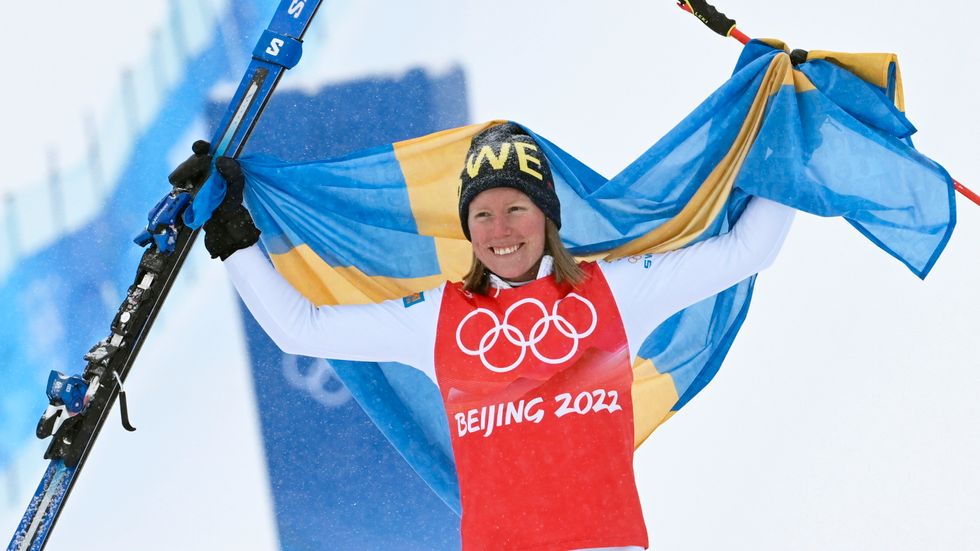 Sandra Näslund, OS-guldmedaljör i skicross .