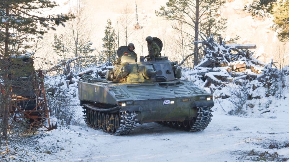 En svensk stridsvagn under en Nato-övning.