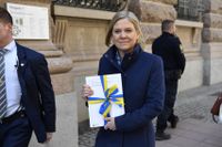 Finansminister Magdalena Andersson (S) i samband med vårbudgeten. Arkivbild.