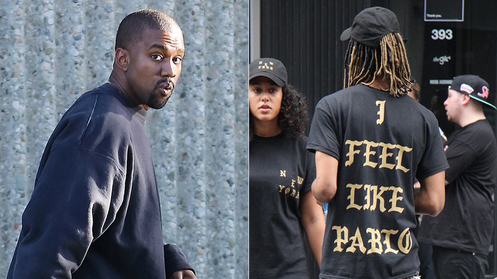 Fans köar utanför en affär som säljer de senaste ”merch” från Kanye Wests Pablo-kollektion.