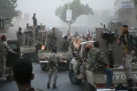 Sydjemenitiska separatiststyrkor i hamnstaden Aden. Arkivbild.
