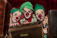 Camilla Persson, Trewor Lewis och Karin Bergstrand är professionella clowner.