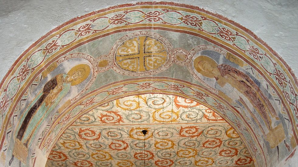 Rysk-bysantinska målningar i Garda kyrka på Gotland.