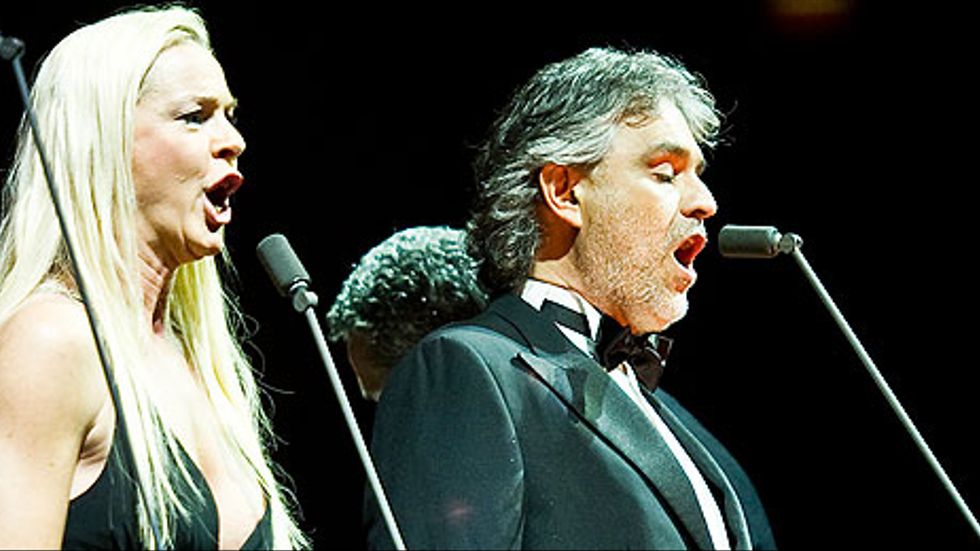 Malena Ernman och Andrea Bocelli i Globen.