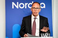 Nordea, med vd Frank Vang-Jensen, presenterar bokslut för 2020. Arkivbild.