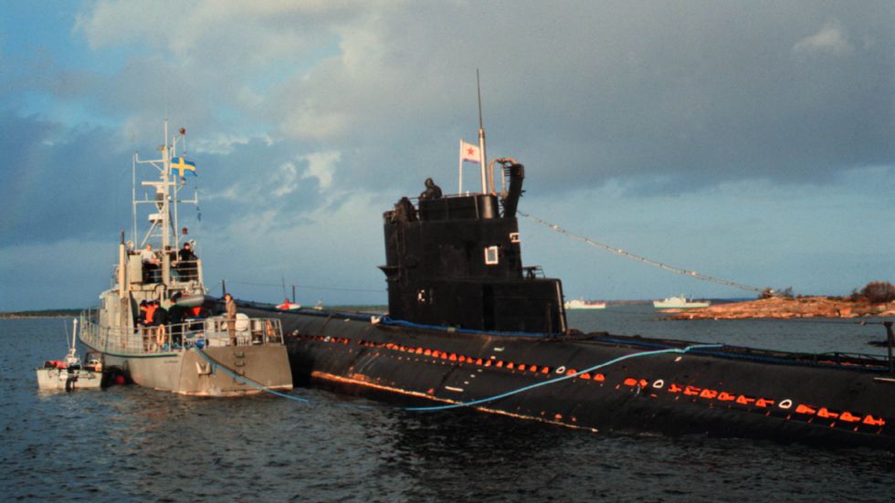 U-137, sovjetisk ubåt på grund i Karlskrona skärgård.