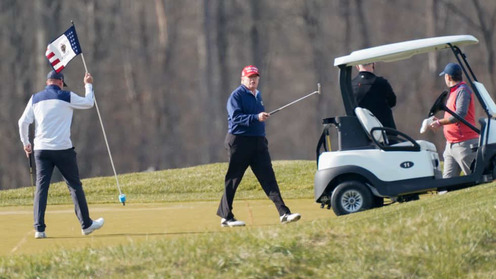 Donald Trump på en av sina golfbanor. Arkivbild.