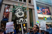 Protester i New York: Alla är inte nöjda med försämrad sjukförsäkring.
