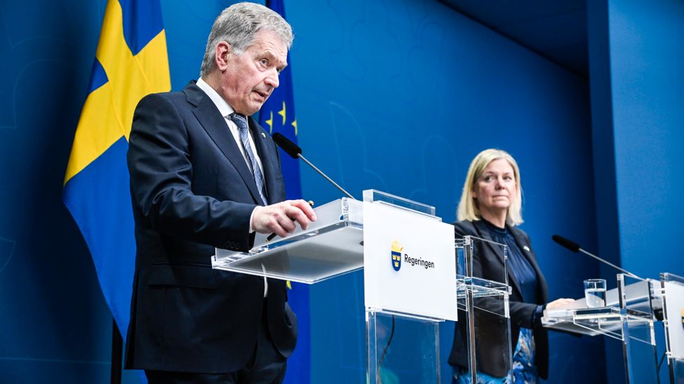 Finlands president Sauli Niinistö och Sveriges statsminister Magdalena Andersson.