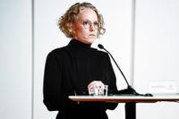 Britta Björkholm, avdelningschef Folkhälsomyndigheten, höll i årets första pressträff om coronaläget.