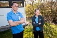 Fredrik Landeblad och Cecilia Brissman ingår i det specialteam inom hemtjänsten i Nyköping som arbetar med kunder med symtom på covid-19.