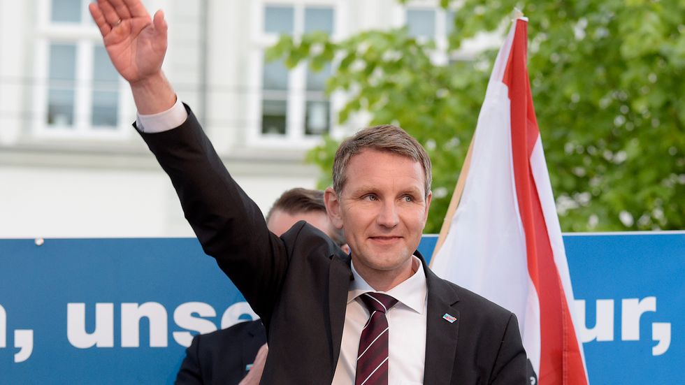 AFD-politikern Björn Höcke under ett kampanjmöte i tyska Erfurt 2016.