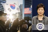 Supportrar till president Park Geun-hye och hennes far, den mördade militärdiktatorn Park Chun-lee, demonstrerar i Seoul.