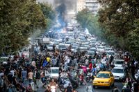 Demonstration i Teheran, Iran.