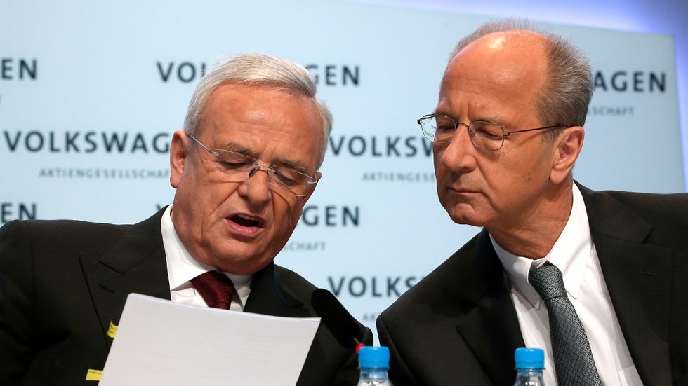 Volkswagens förra koncernchef Martin Winterkorn och styrelseordföranden Hans Dieter Pötsch.
