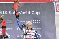Anna Swenn-Larsson efter tredjeplatsen i Hammarbybacken i Stockholm.