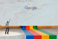 Googles vd, Sundar Pichai, under AI-konferensen.