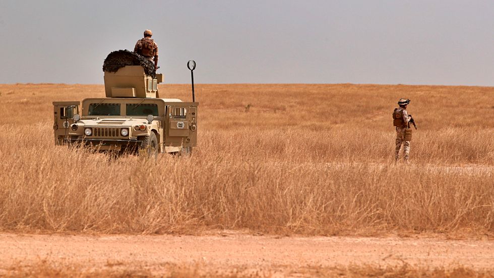 Irakiska säkerhetsstyrkor vid gränsen mot Syrien. Arkivbild.